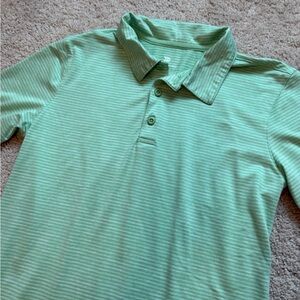 Boys Green Striped Polo Shirt dri fit